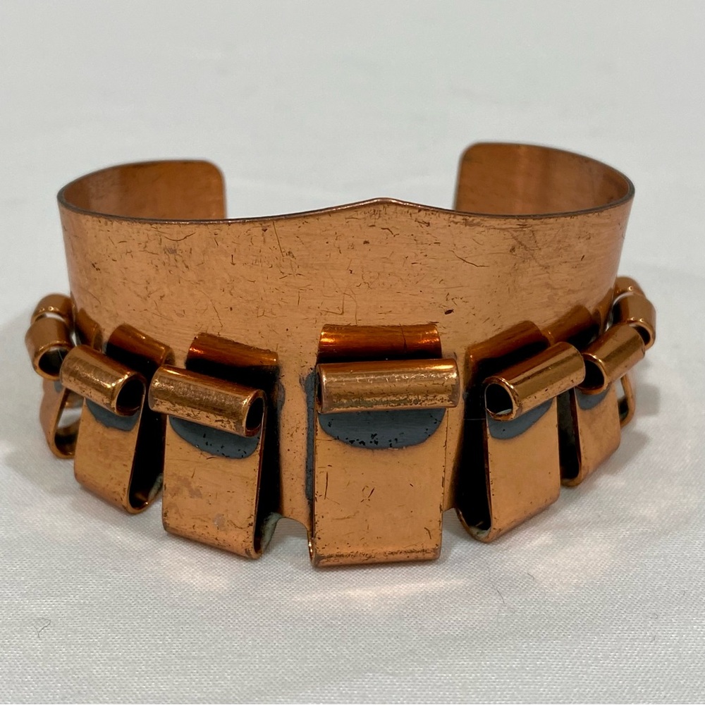 Vintage Renoir “Rolled Ribbon” Copper Cuff Bracelet